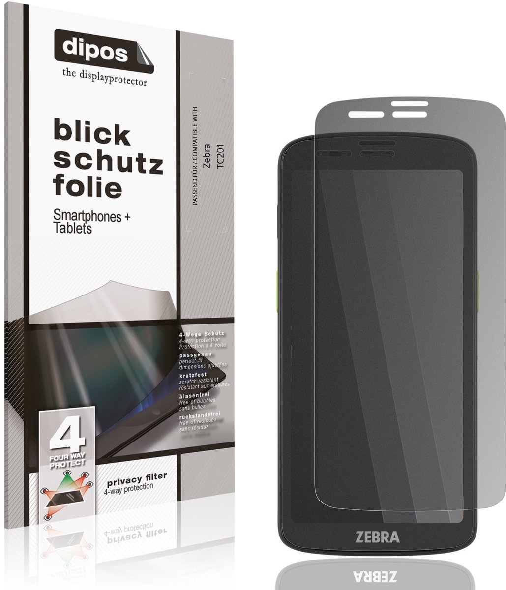 dipos – Matte Privacy Screenprotector geschikt voor Zebra TC201 | Anti-Spy Beschermfolie