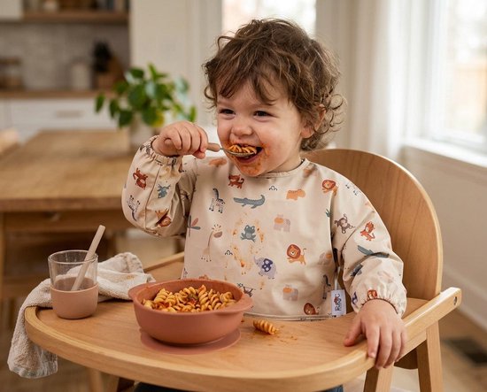 RubyC Slab met Mouwen (12 tot 36 maanden) Dieren Diertjes - Waterproof Slabbetje - Baby - Peuter - Dierentuin - Schort van RubyC — afbeelding 3