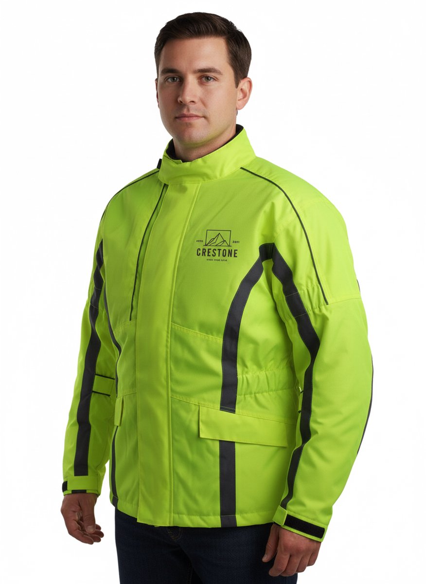 Crestone - Fietsjas XL - Regenjas - Scooterjack - Hoge zichtbaarheid - Comfortabel - Duurzaam - Veilig - Valbescherming - Ademend - Warm - Extra Large