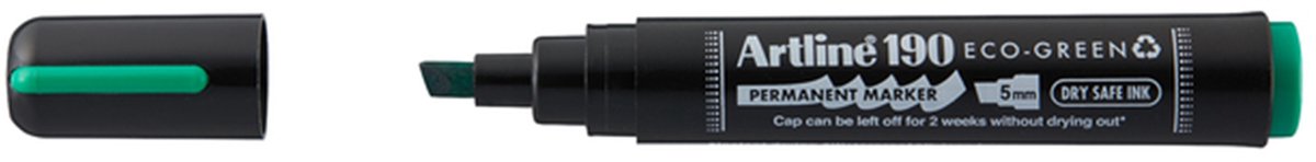 Permanent marker Artline 190 Dry Safe Eco schuin 2-5mm groen 1 Stuks