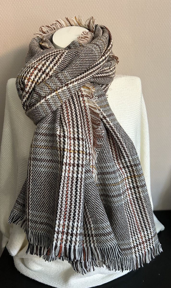 Winter Sjaal Dames Sjaal Camel Geruit