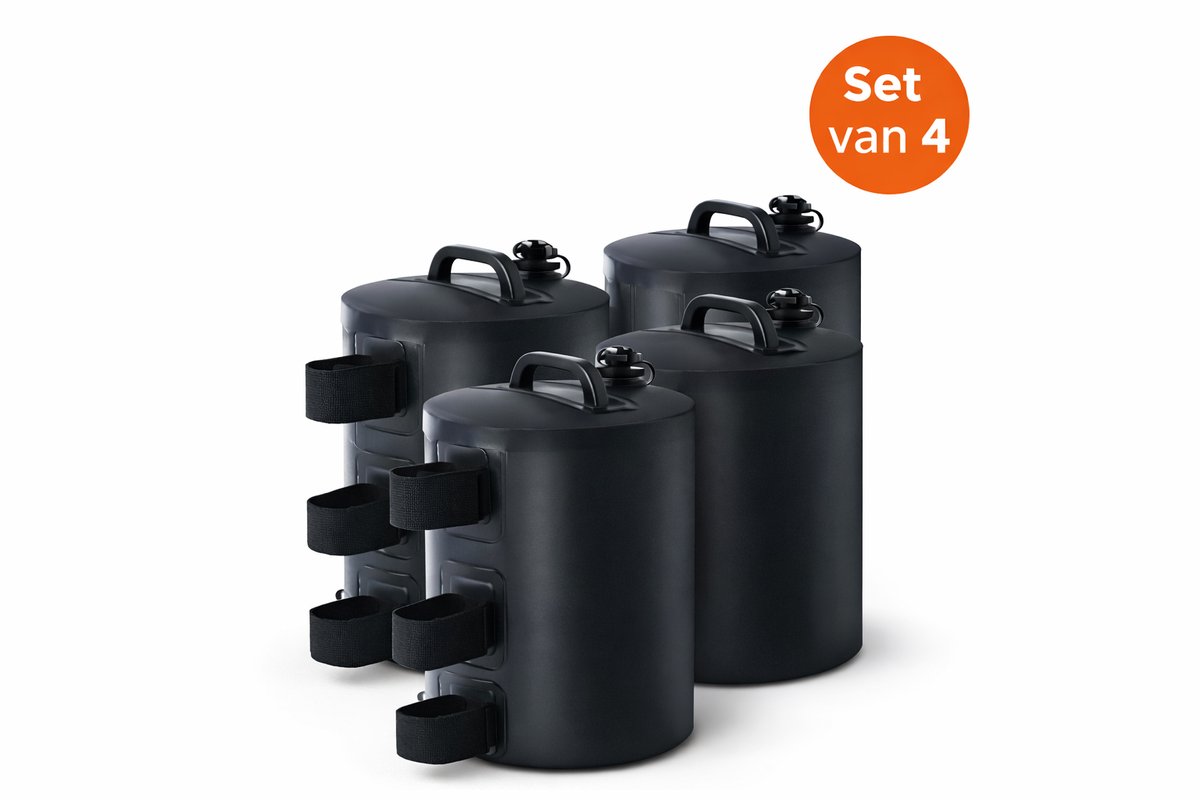 4 Stuks 30L-30KG Partytent Pop-up Tent Paviljoen Contra Gewichten Watergevuld 30 Liter / 30 KG Contragewicht – Set van 4 – Zwart