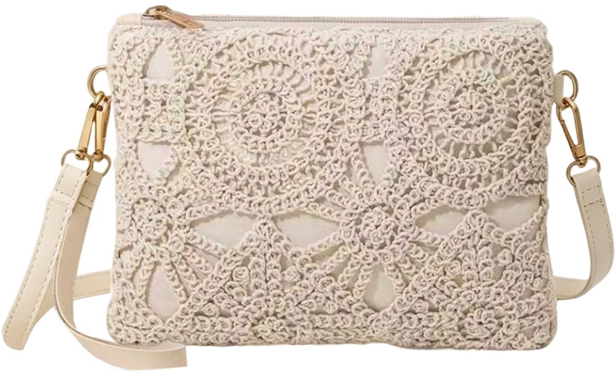 Elzusha - Bohemian Schoudertas voor Dames - Gehaakte Crossbody Tas