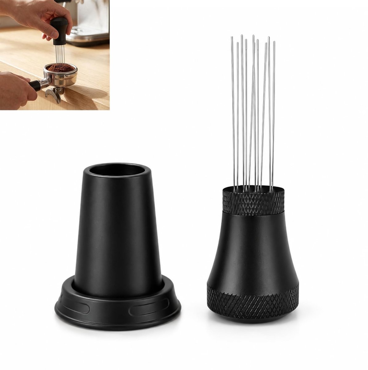 Elzusha - Espresso Tool - 10 Naalden voor Evenredige Extractie - Zwart