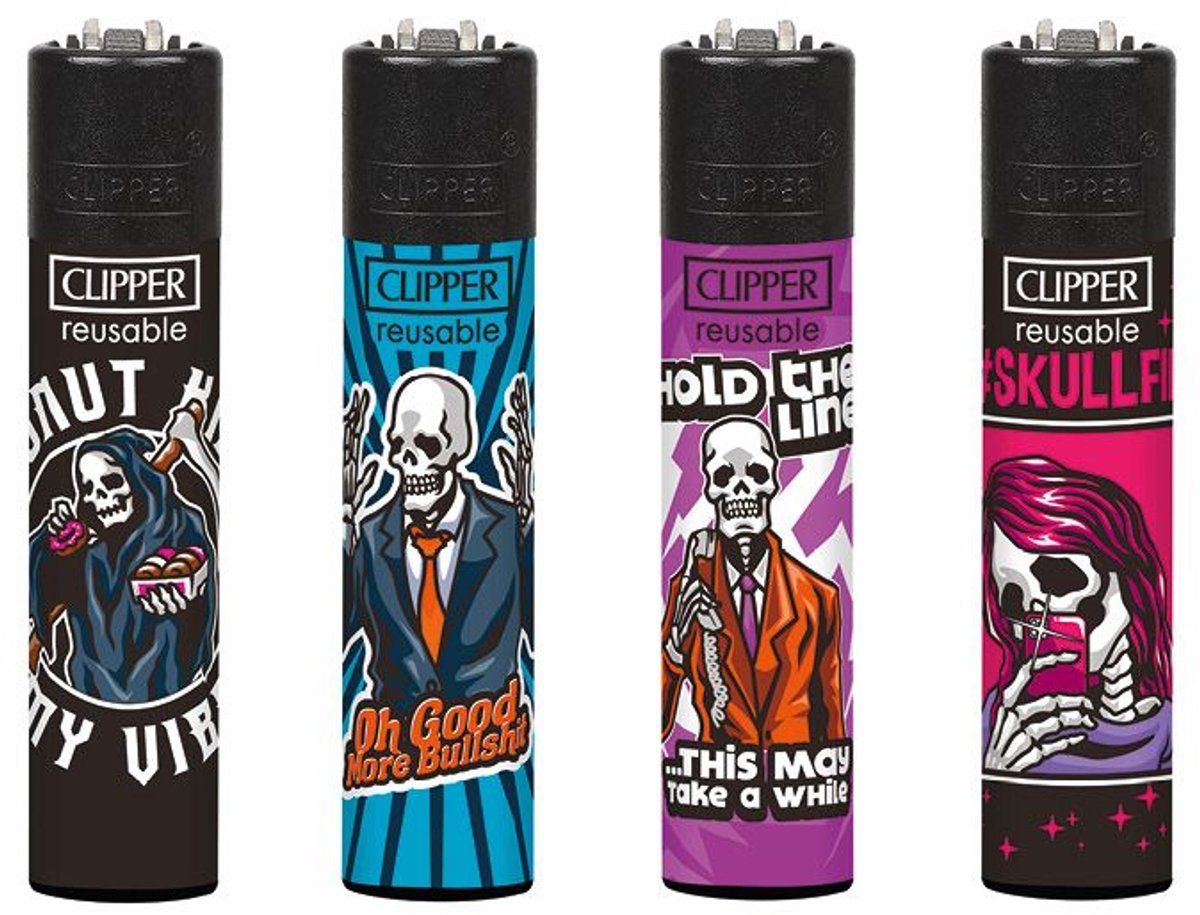 Clipper aansteker - Skulls 23 - CP11 (4 stuks)