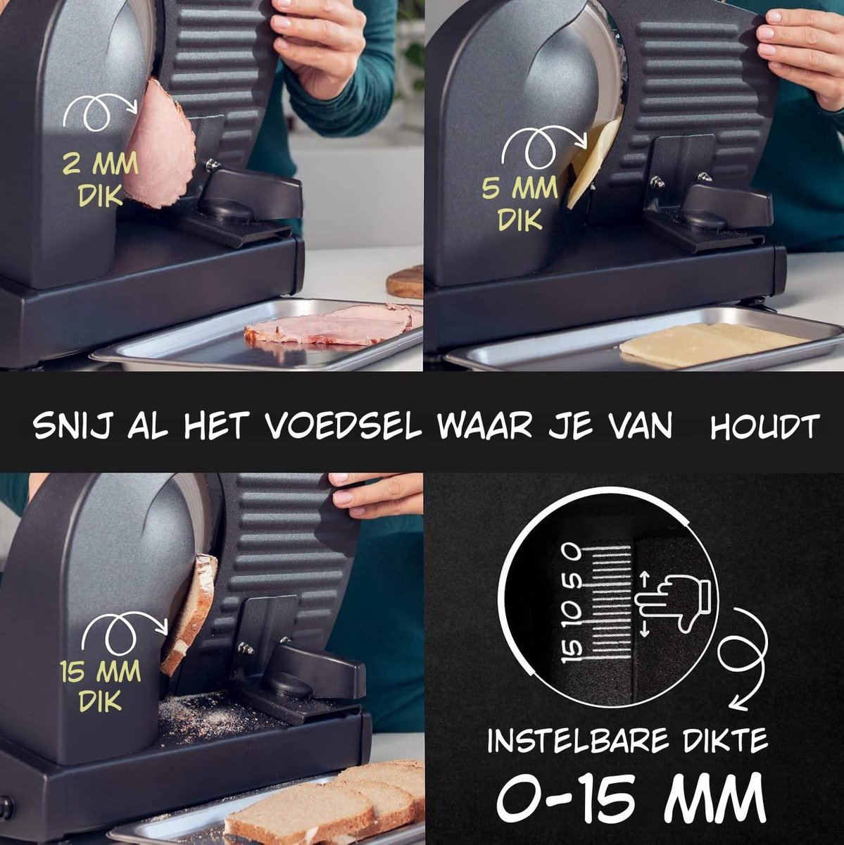 Kavo Groenten Snijder Elektrisch - Groente Snijder Elektrische - Elektrische Hakmolens - Zwart - 25cm x 19cm x 27cm