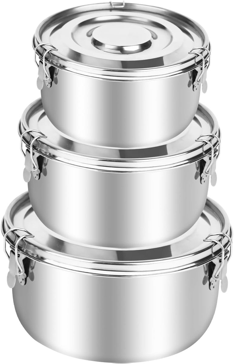 Roestvrij Stalen Lunchbox Set - Zilver - Diverse Maten - 304 Roestvrij Staal - Voor Volwassenen en Kinderen