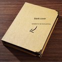 Bruine map met tekst 'blank cover, suitable for diy hand painting', geschikt voor creatieve personalisatie.