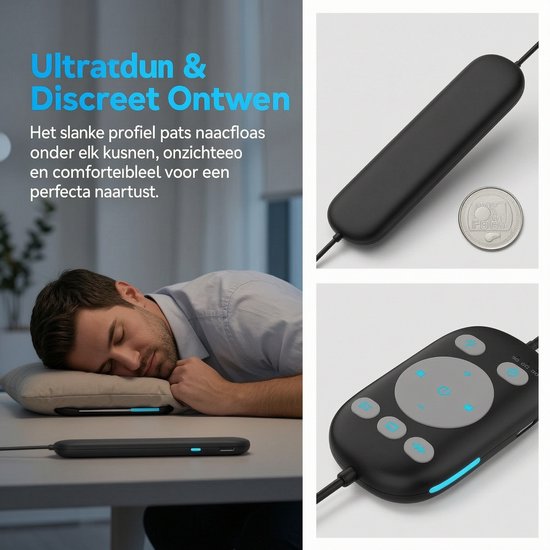 zurabini - Slapen Luidspreker - Onderkussen Audio Systeem - Kussen Speaker - Beenconductie Technologie - Witte Ruis Functie - Zacht Schuim Materiaal - Draadloos Bluetooth Ontwerp - Comfortabel Voor Zijslapers — afbeelding 5