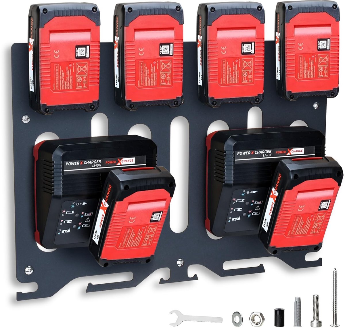 Elzusha - 3-in-1 Wandhouder voor Acculaders en Accuboormachines - Zwart
