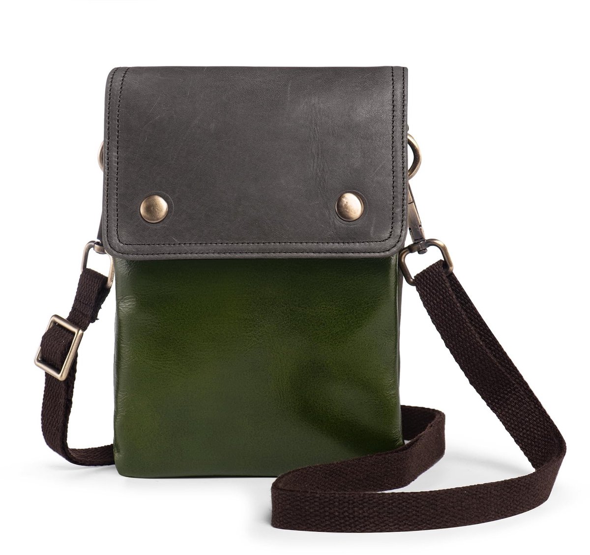 Elzusha - Mini Crossbody Geldbörse met Schoudergordel - Suède Groen
