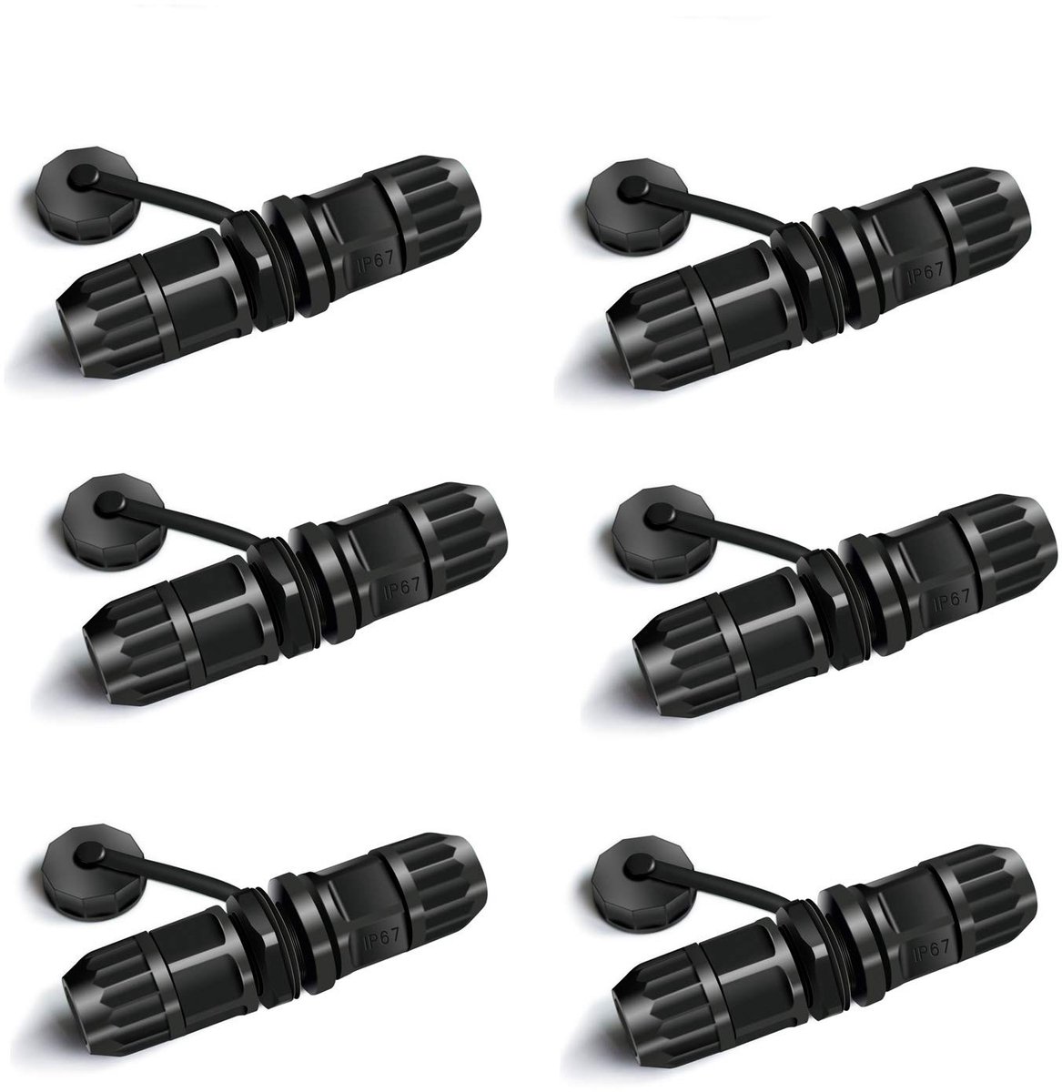 Elzusha - RJ45 Waterdichte Connector - Female naar Paneelmontage, 8P8C, IP67 (6-Pack)