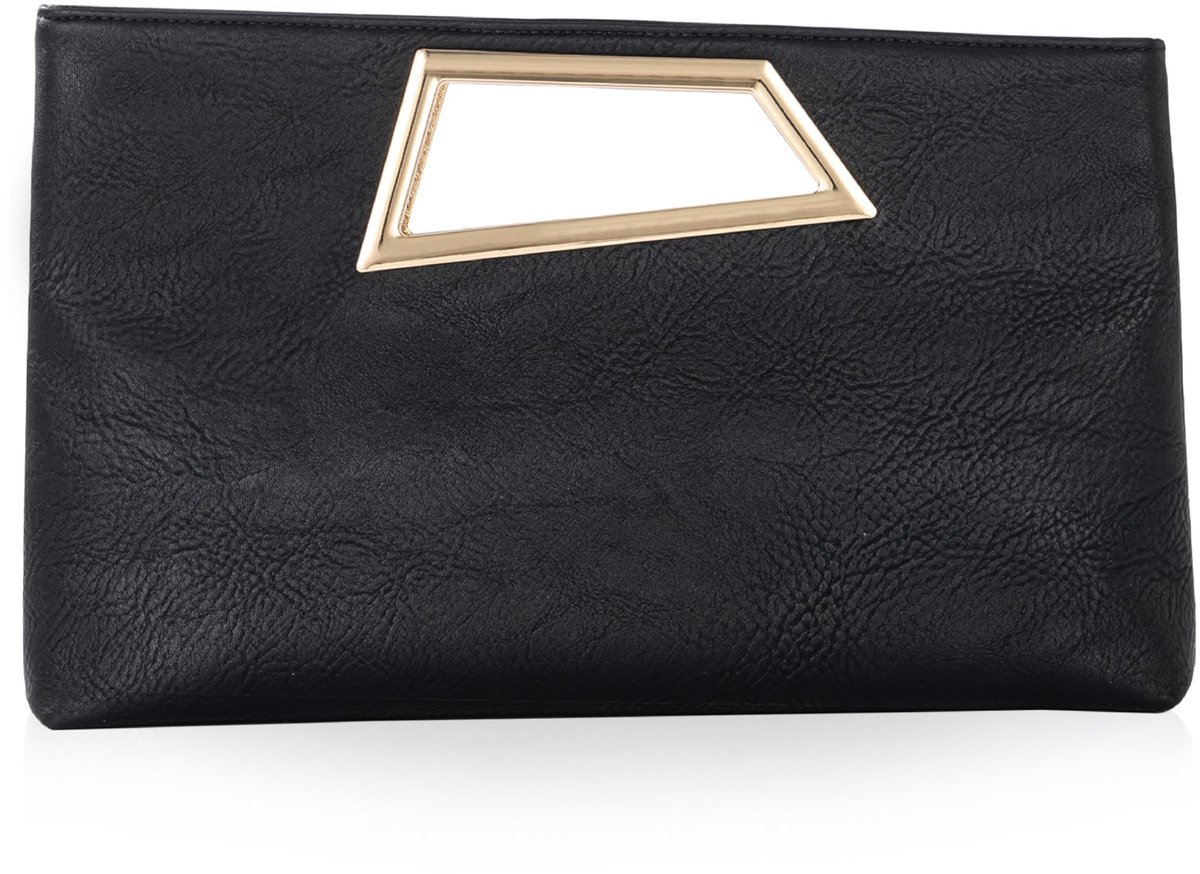 Elzusha - Clutch Handbag voor Vrouwen - Elegante PU Leren Avondtas - Zwart