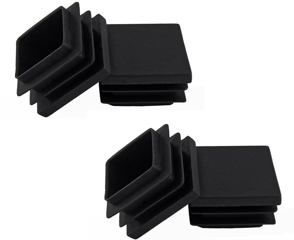 Elzusha - Lamellenstop Vierkant - 25 x 25 mm, Zwart, 4 Stuks