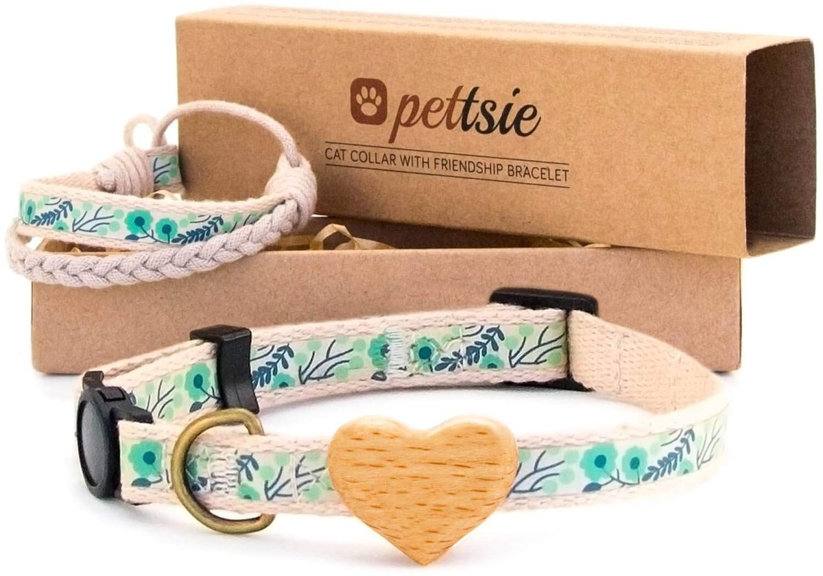 Elzusha - Kattenhalsband met Hart en Vriendschapsarmband, Verstelbaar en Comfortabel