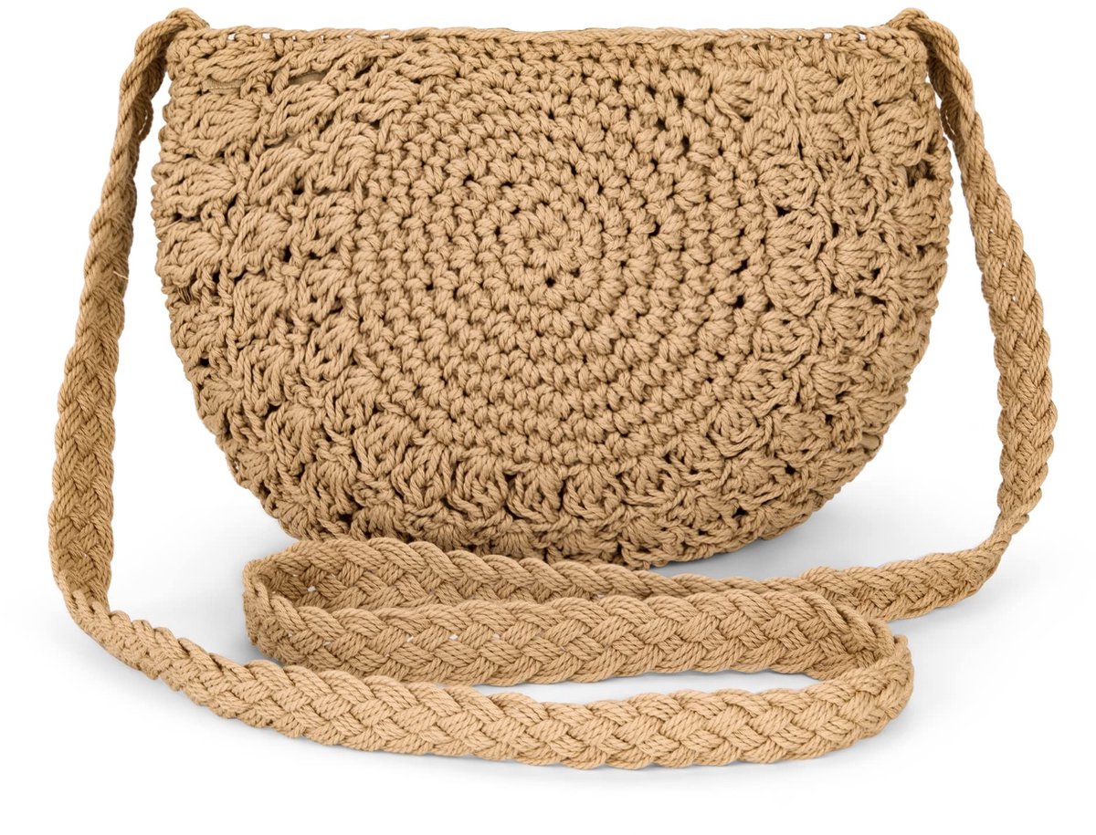 Elzusha - Ronde Schoudertas - Handgemaakte Bohemian Tas - Bruin