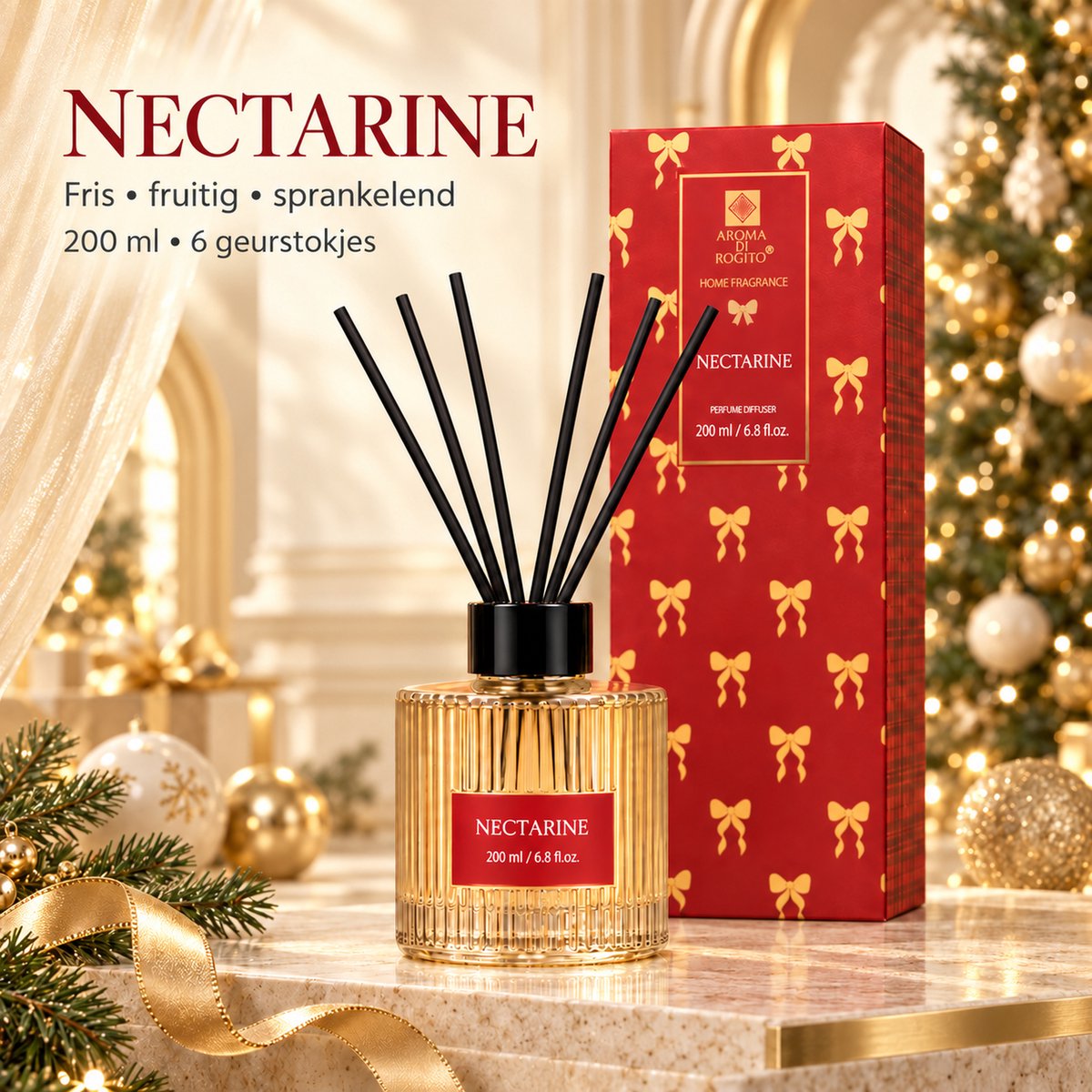 EasyMart Geurstokjes Set 3-Delig - Huisparfum & Geurverspreider - Premium Diffuser Set - 3x 200ml met Rotan Stokjes - Rose, Nectarine & Sweet Fig - Luxe Interieur Geur voor Woonkamer, Badkamer & Toilet — cadeau in Wonen & Interieur - foto 8