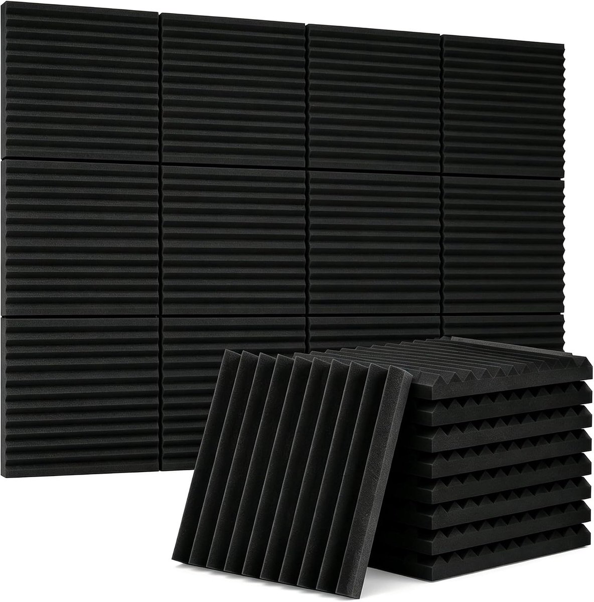 Akoestische Schuimplaten - Grijs - 30 x 30 x 2,5 cm - Geluidsisolatie van Vlamvertragend Materiaal - Voor Studio's en Kantoren
