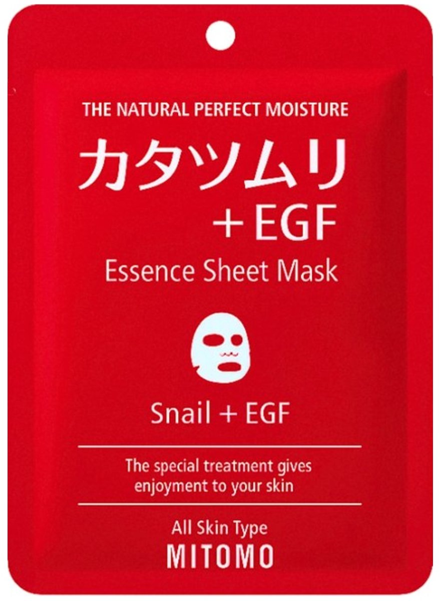 Mitomo Snail & E.G.F gezichtsmasker - Stimuleert Collageen en Elastine vorming in uw huid - Hydratatie Herstel & Anti aging Face Mask - Japanse Kwaliteit - 1 x 25g