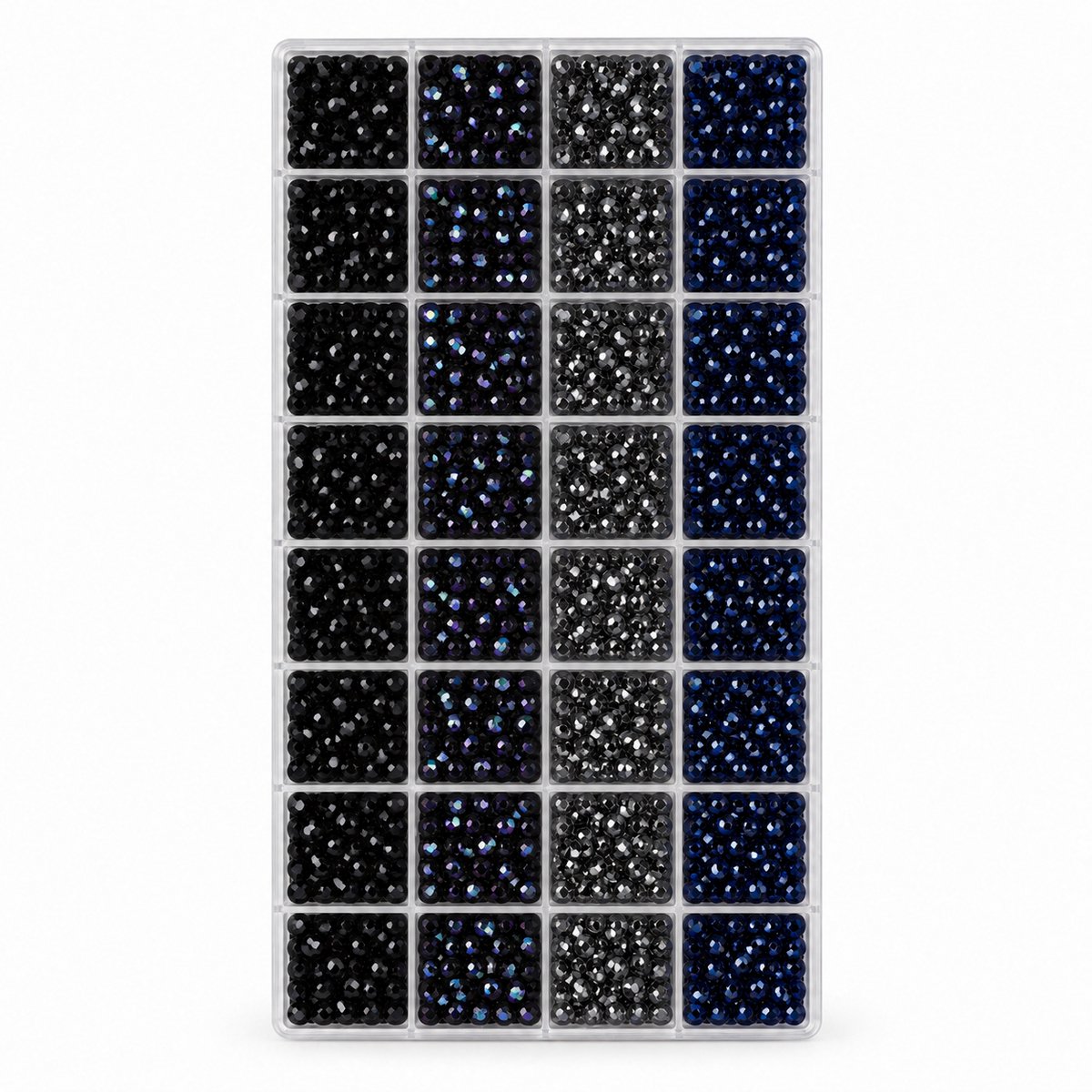 Currero Bedazzle Kit - Bedazzling - Plakstenen - Strass Steentjes - DIY Versieren - 32 Vakken - Nagel Decoratie - Met Pincet En Applicator - 3/4/5/6mm - Zwart