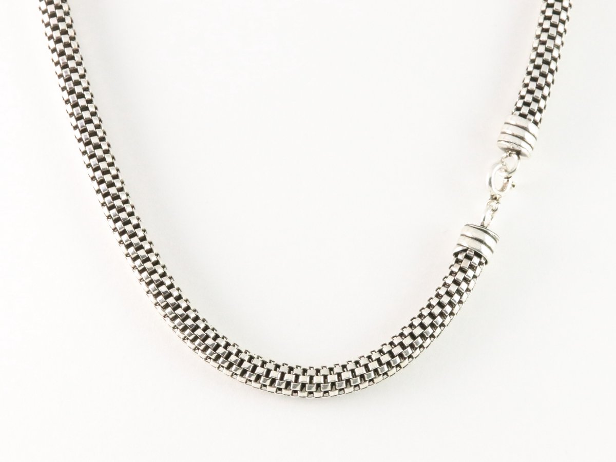 Zware ronde gevlochten zilveren ketting - 52 cm