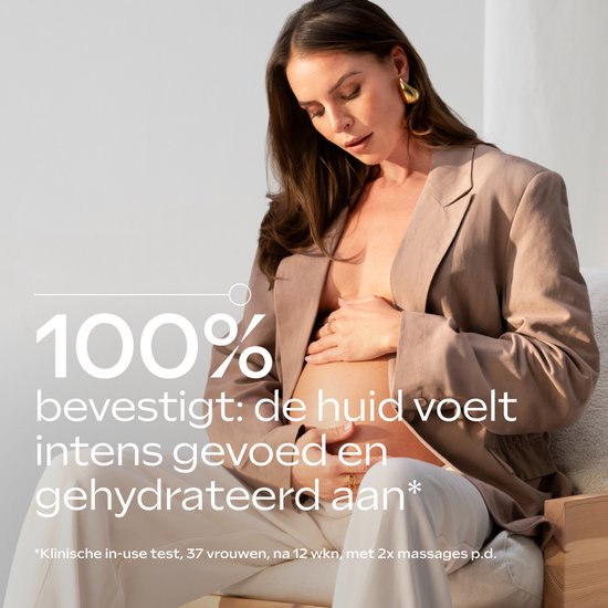 100% bevestigt: de huid voelt intens gevoed en gehydrateerd aan. Klinische in-use test, 37 vrouwen.