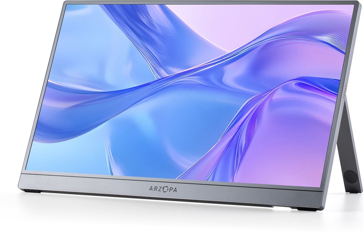 Draagbare Monitor 15,6 Inch A1 Grijs - Full HD 1920x1080 IPS - 60 Hz Refresh Rate - LCD Scherm - Voor Laptop PC Xbox Telefoon