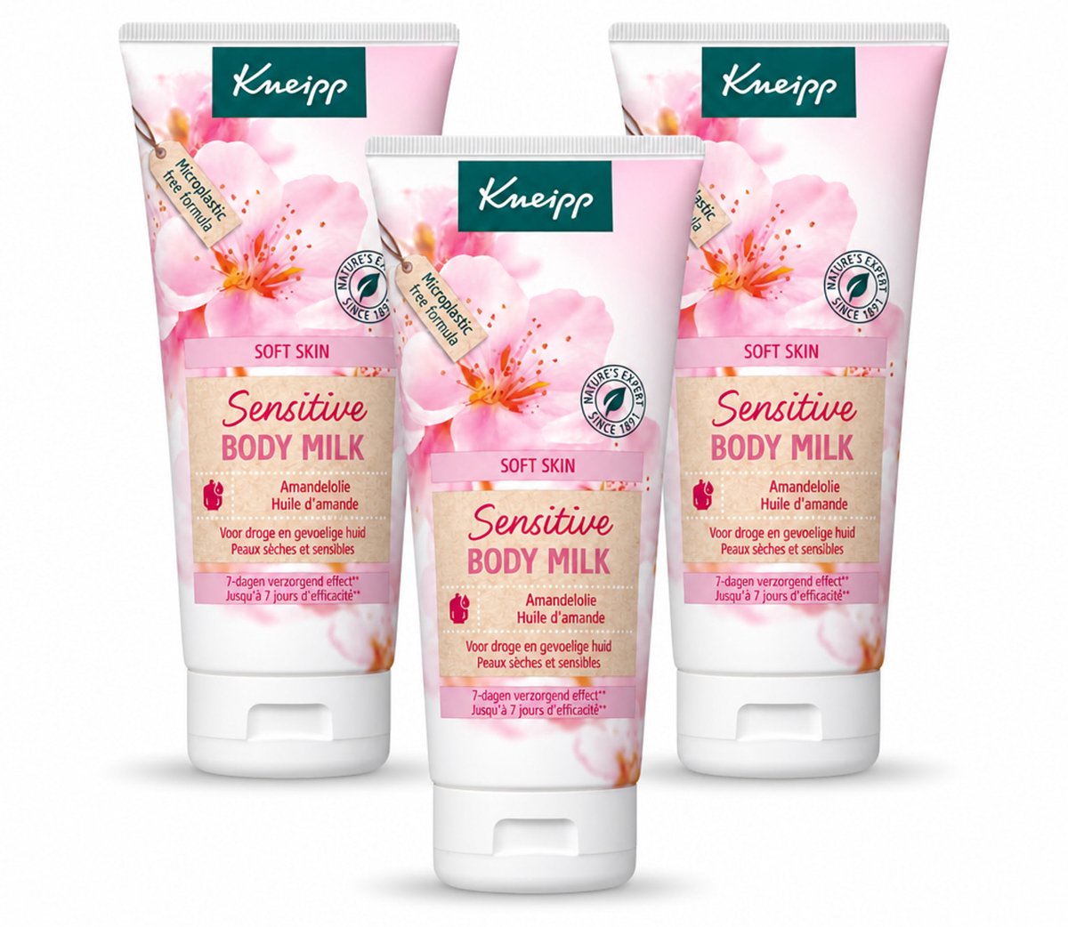 3 x Kneipp - Body lotion - Soft Skin - Amandelbloesem - 200 ml - Voordeelverpakking - 3 stuks