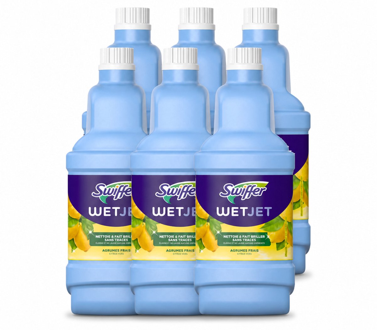 6 x Swiffer - WetJet Reinigingsmiddel – Dweilsysteem Navulling – Alles-in-één – 1,25 L - Voordeelverpakking - 6 stuks