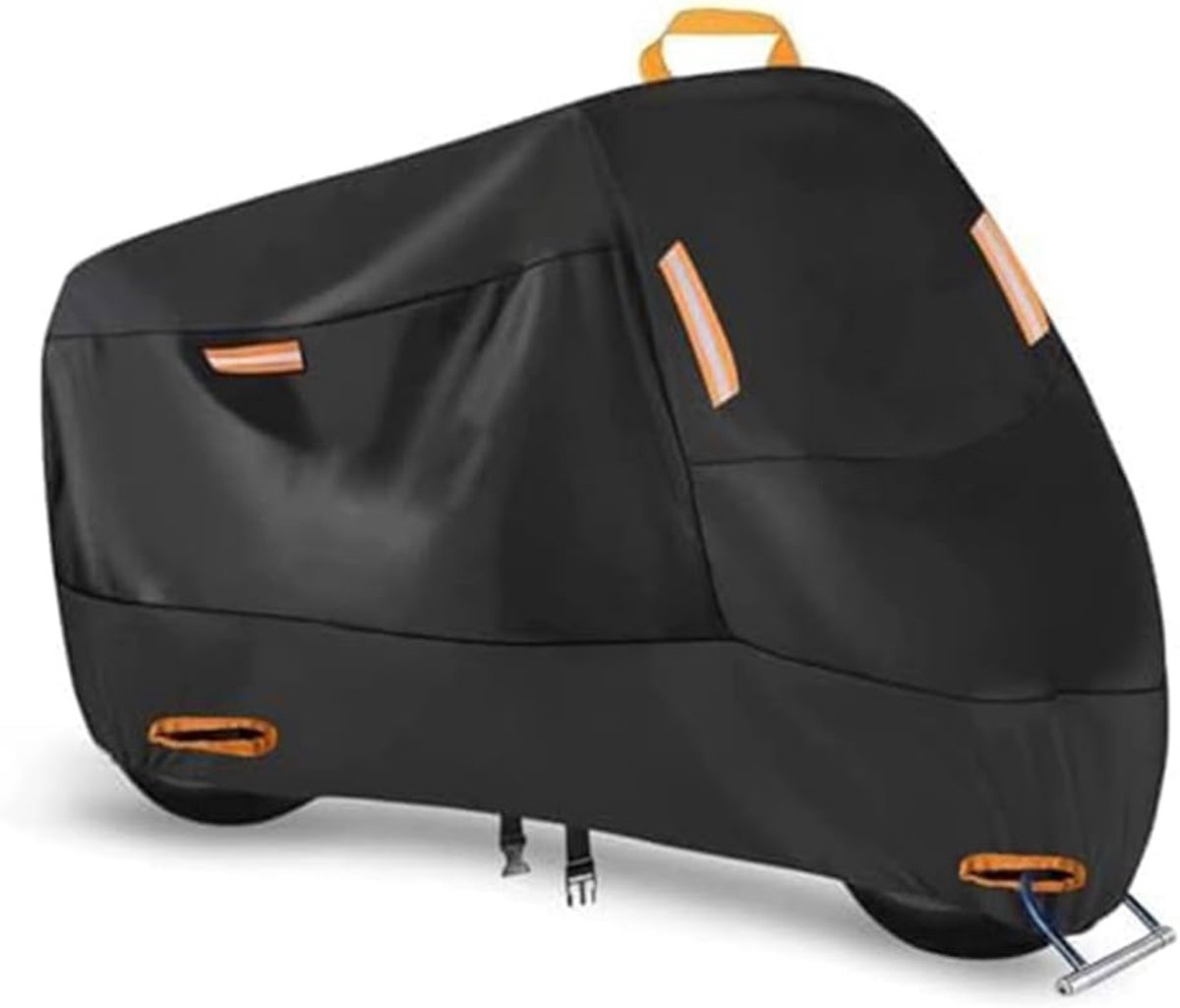 Waterdicht Motorhoes - Scooterhoes Waterdicht - 210D Oxford - Geschikt voor Windscherm - Met opbergtas - Motorafdekking - Universeel voor Scooters / Motors - Geschikt voor Binnen en Buiten - XL(230*95*125cm) - Zwart