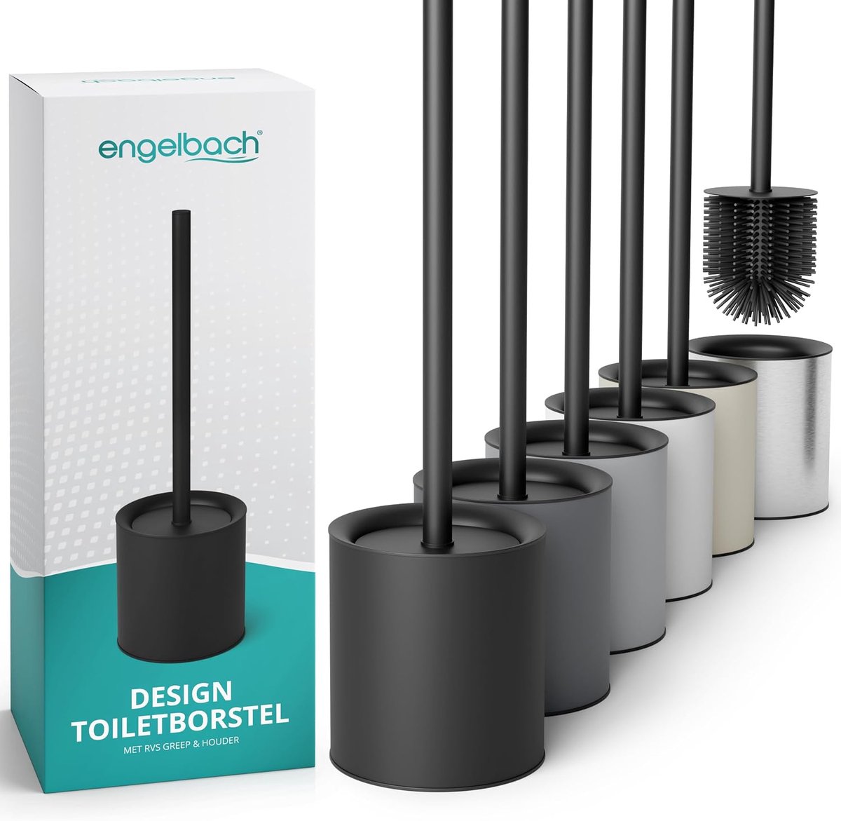 Toiletborstel - Siliconen - Zwart