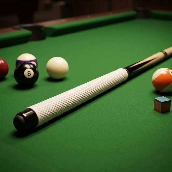 Witte keugrip voor biljart – antislip grip hoes voor poolkeu en snookerkeu – geribbelde biljart keu grip met structuur – 1 stuk keu accessoire voor pool en snooker — afbeelding 2