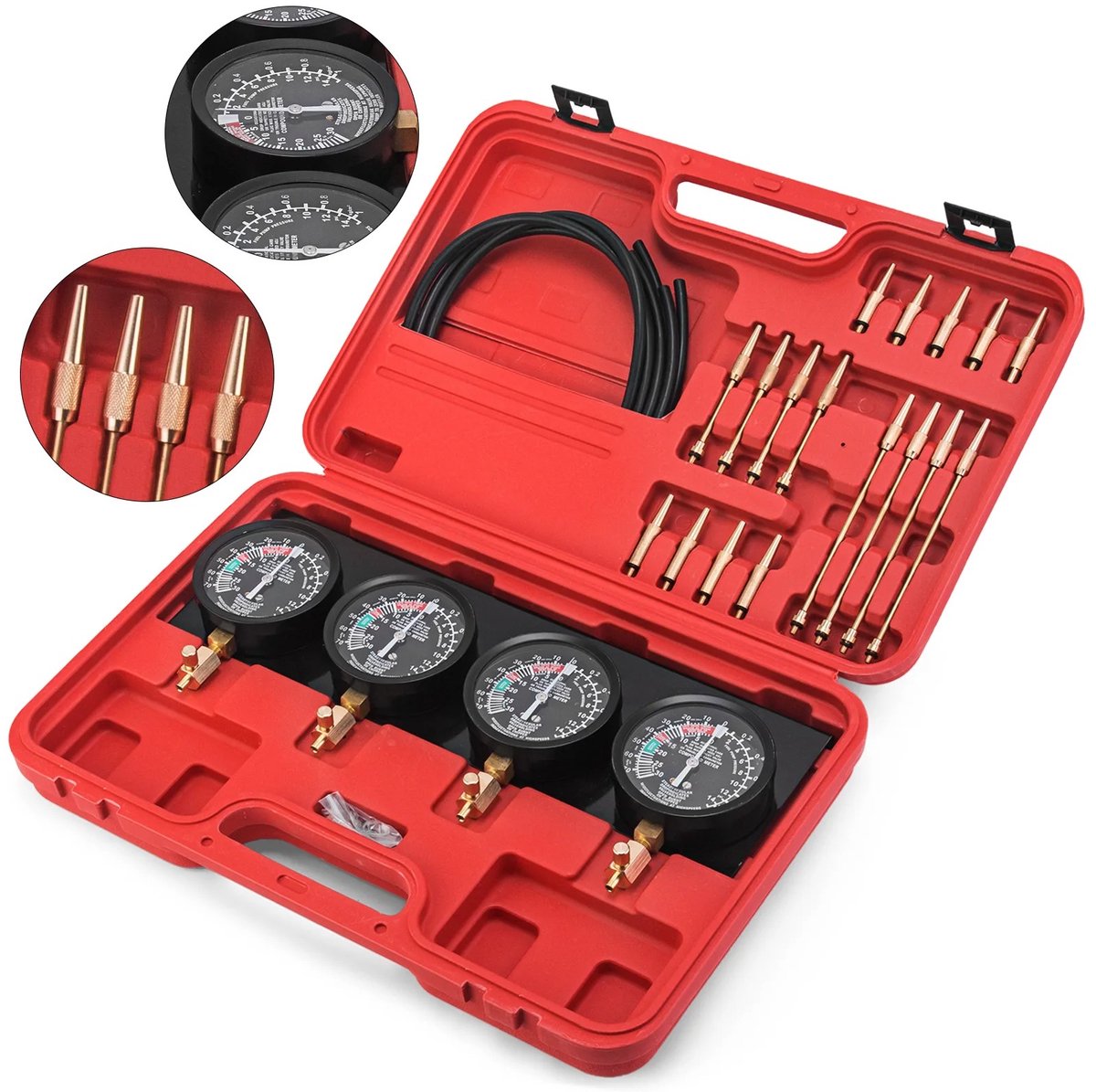 Novari - Carburateur synchronisatieset - Motor - Auto - 4 afzonderlijke precisiemeters - Individueel instelbaar - Incl. koffer