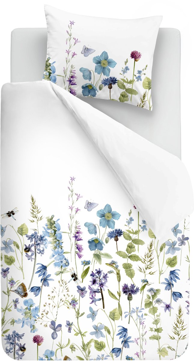 Marjolein Bastin Blue Garden dekbedovertrek - Eenpersoons - 140 x 200/220 cm - Blauw