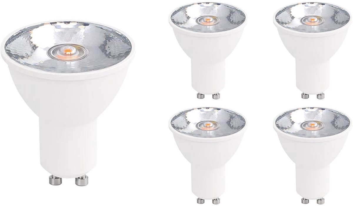 VITO FOCUS - LED Spot GU10 - 7W 560lm 2700K - Warm Wit Licht - Lichthoek 10° - Wit - 15.000 uur - 5 stuks