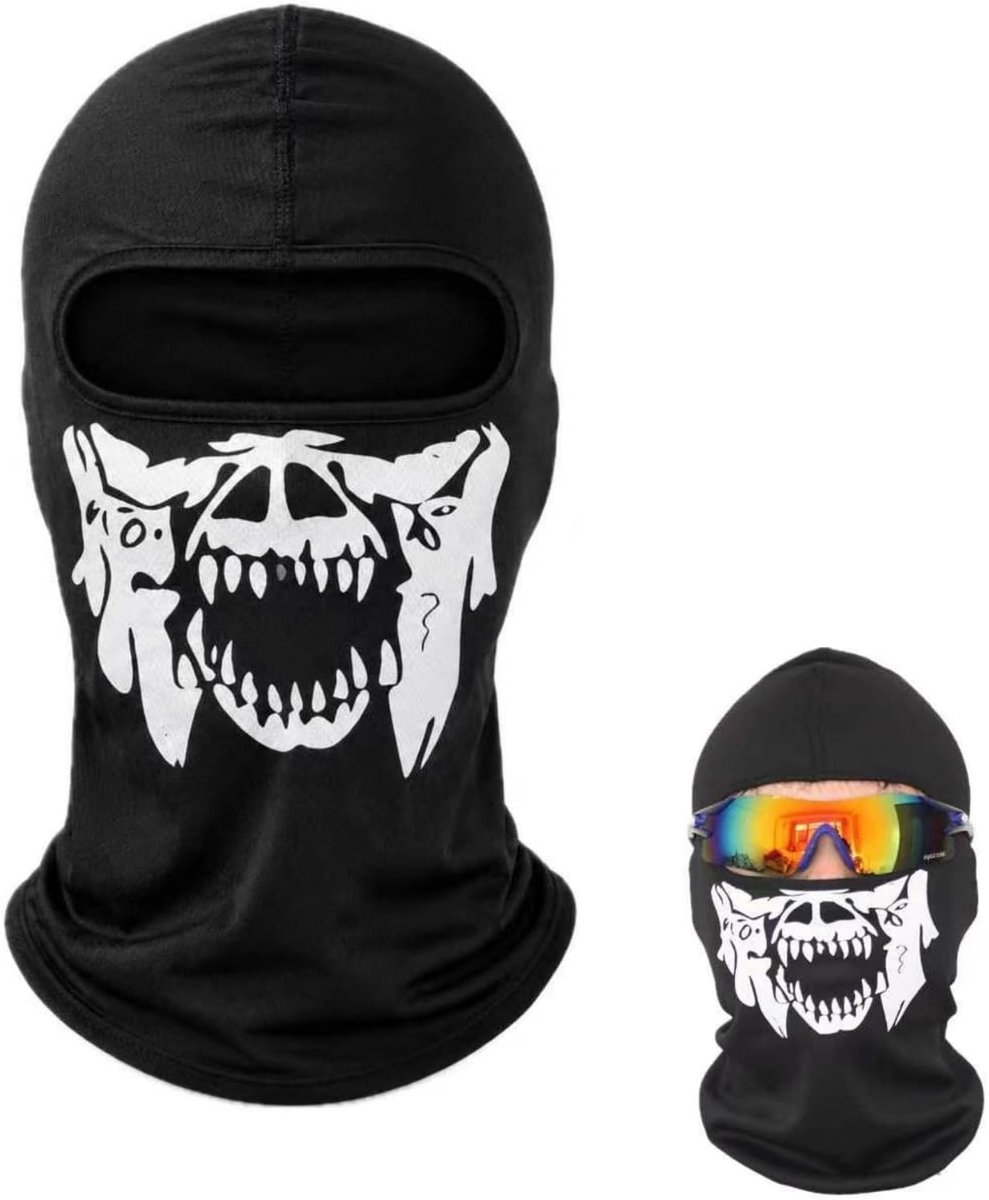 Airsoft masker - Zwart - Ademend en Winddicht - Bivakmuts en Doodskopmasker - Voor Halloween en Motor