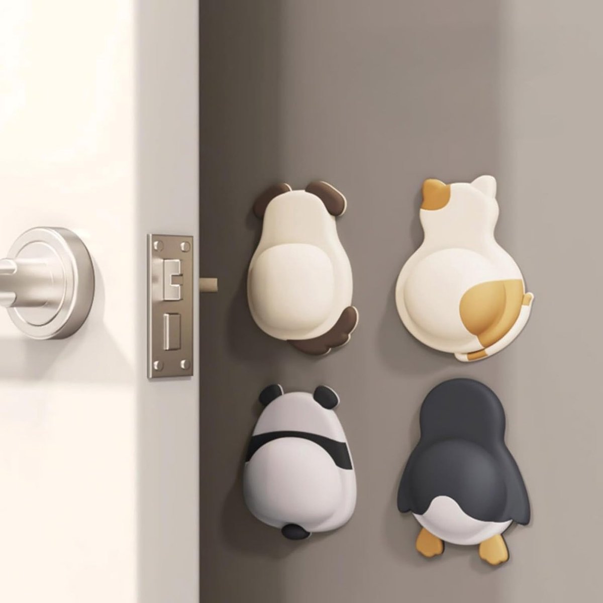 Pakket van 4 schattige dierlijke vormen anti-botsing mat, zachte cushion deurblok, anti-botsing muur mat voor huis en kantoor