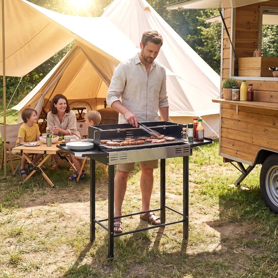 Outsunny - Houtskoolbarbecue - RVS - 118L x 32B x 90H cm - Zwart van Outsunny — afbeelding 5