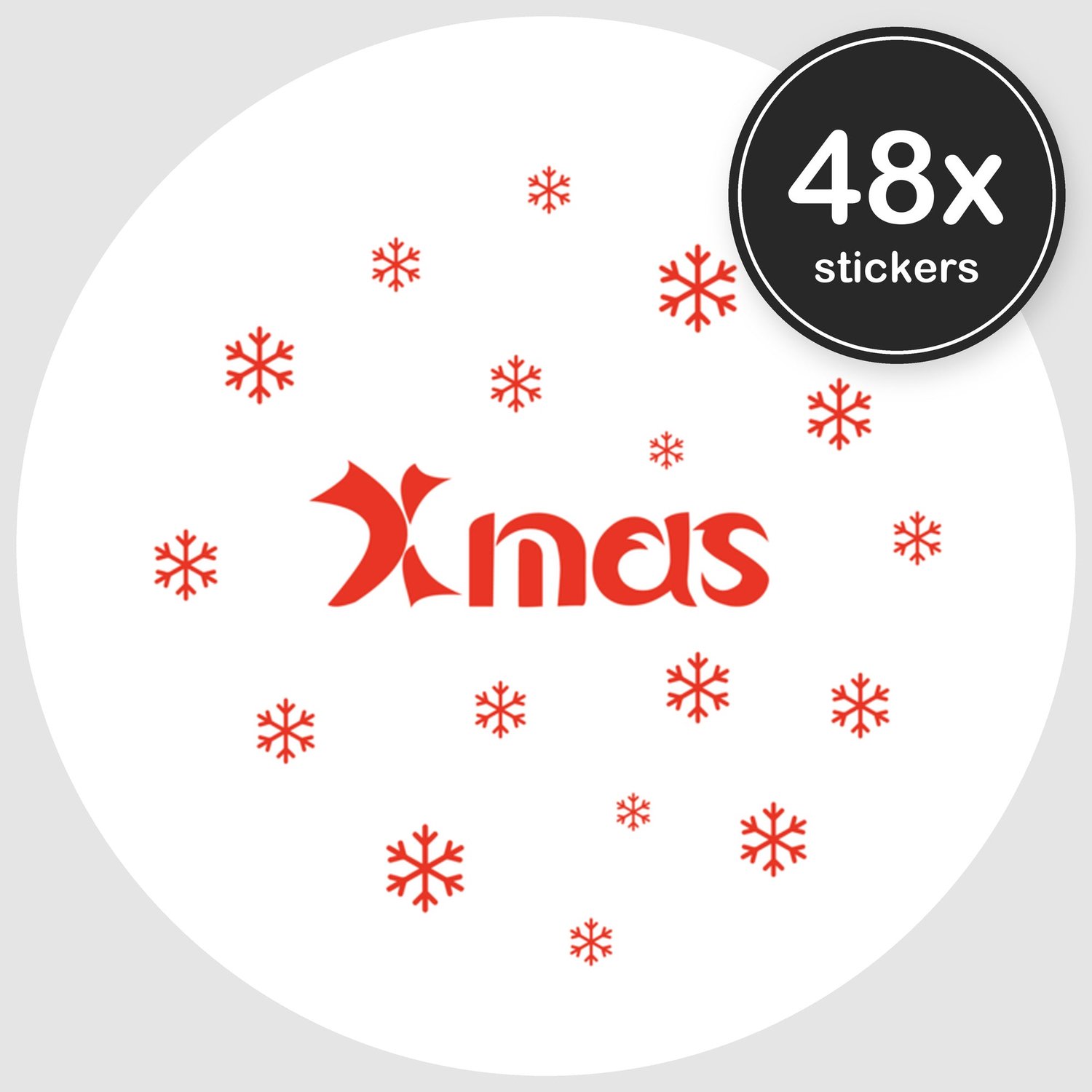 Sluitstickers Kerst - 48 stuks - Rond 30 mm - Kerststickers - Sluitzegel Kerstkaart - Design 002