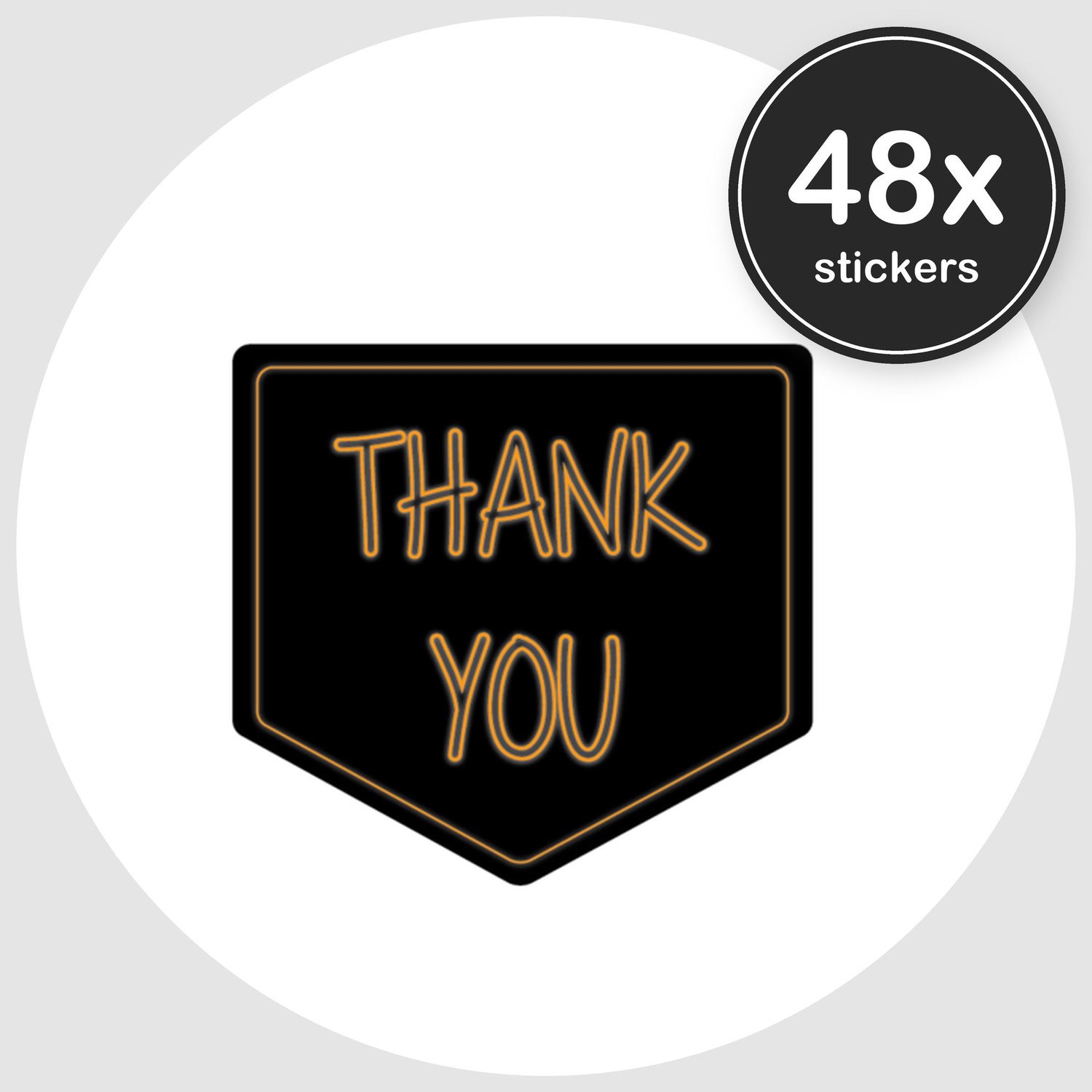 Sluitstickers Bedankt - 48 stuks - Rond 30 mm - Bedankt Stickers - Sluitzegel Envelop - Design 029