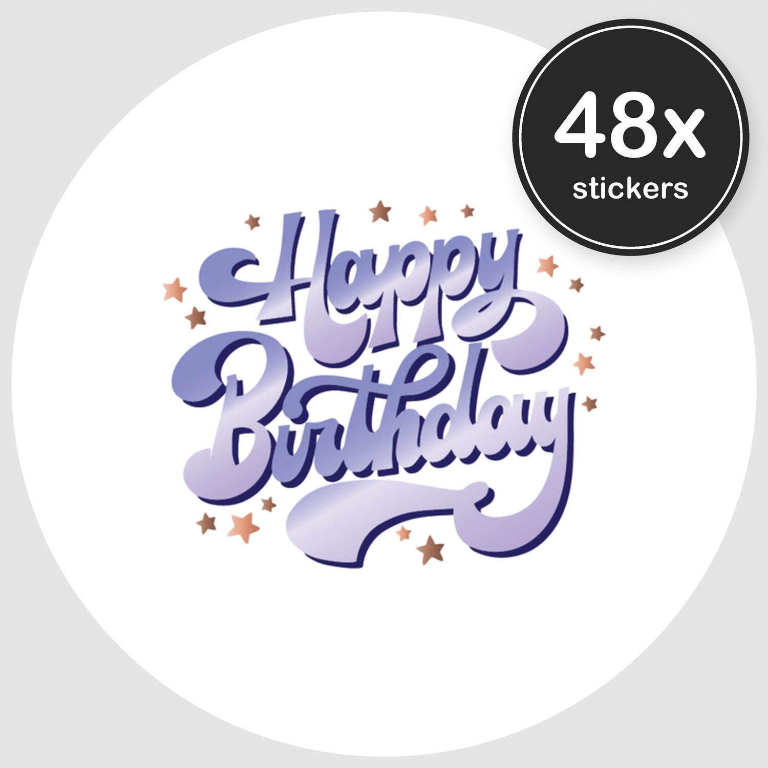 Sluitstickers Verjaardag - 48 stuks - Rond 30 mm - Verjaardag Stickers - Sluitzegel Uitnodiging - Design 083