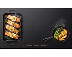 Inventum IKI9035MAT Inductiekookplaat 90 cm - Matte afwerking - 2-fase - 5 kookzones - 2x Bridgefunctie - Boost - Timer - Kinderslot - Matzwart