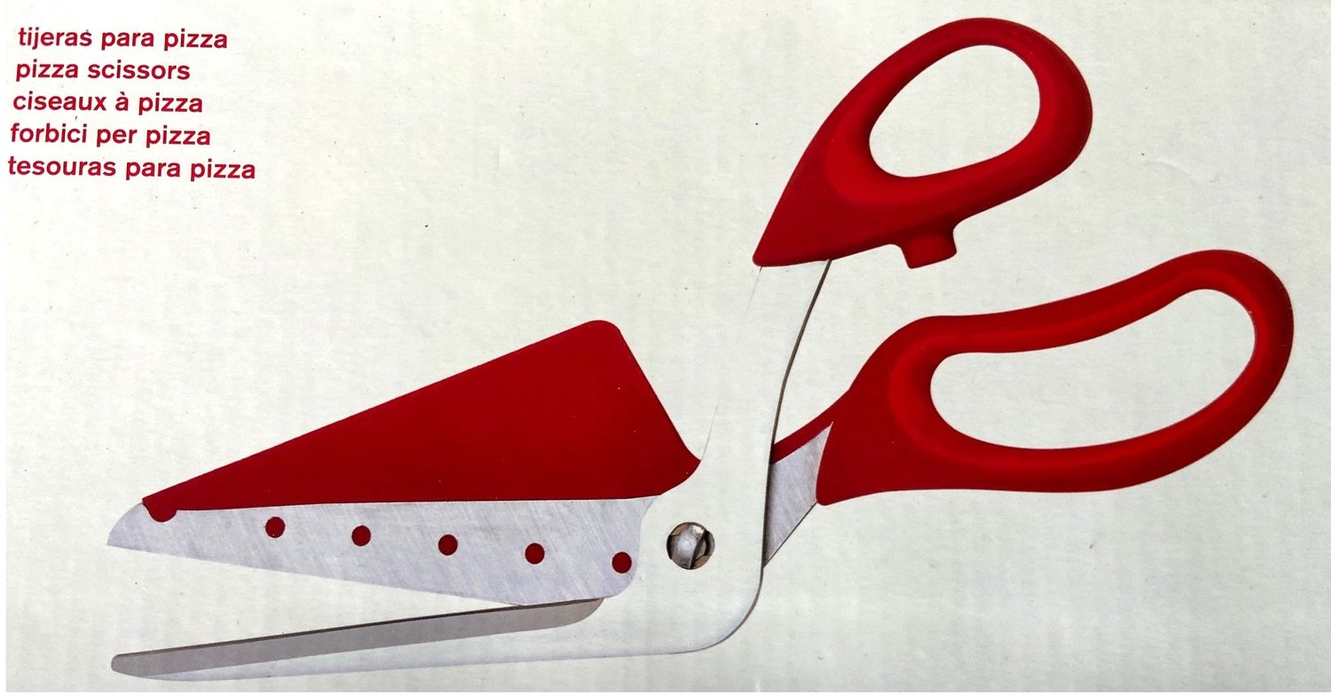 Balvi - Pizza Schaar - Rood - dubbelfunctie - tevens Pizza Mes