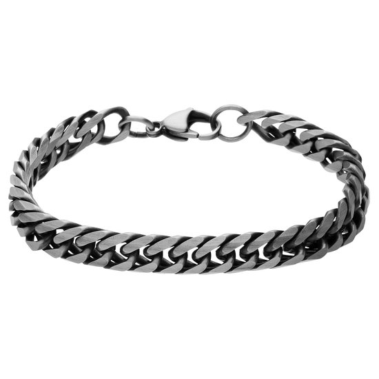 Schakelarmband van roestvrij staal met een antieke afwerking en karabijnsluiting, 16 cm.
