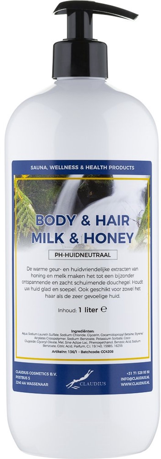 Claudius Body & Hair Zen Moment - 1 liter met gratis zwarte pomp - showergel - navulling - voordeelverpakking