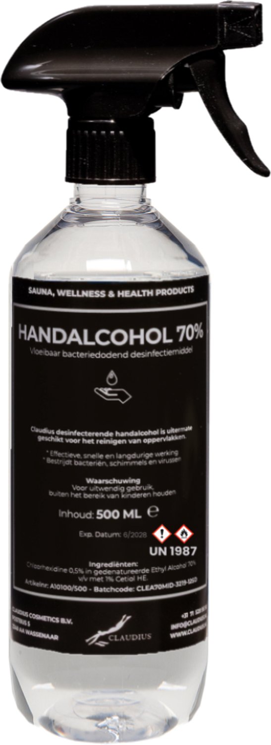 Handalcohol spray 70% - 500 ml met spraykop