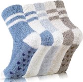 Sokken voor Dames - 5 paar - Zachte Pluizige Sokken -Antislip sokken - Huissokken Dames - Warme Fuzzy Fleece Sokken - Koraal Fleece - Pluche en Comfortabel - Perfect cadeau - Unisex - dikke pluche sokken - Modieus en veelzijdig