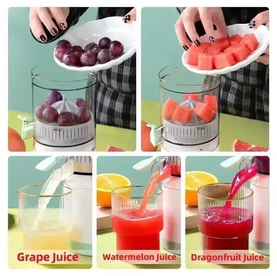 Elektrische Citruspers – USB Oplaadbaar – Sinaasappelpers en Citroenpers – Draagbare Fruitpers – Sapmaker voor de Keuken van rimmo — afbeelding 4