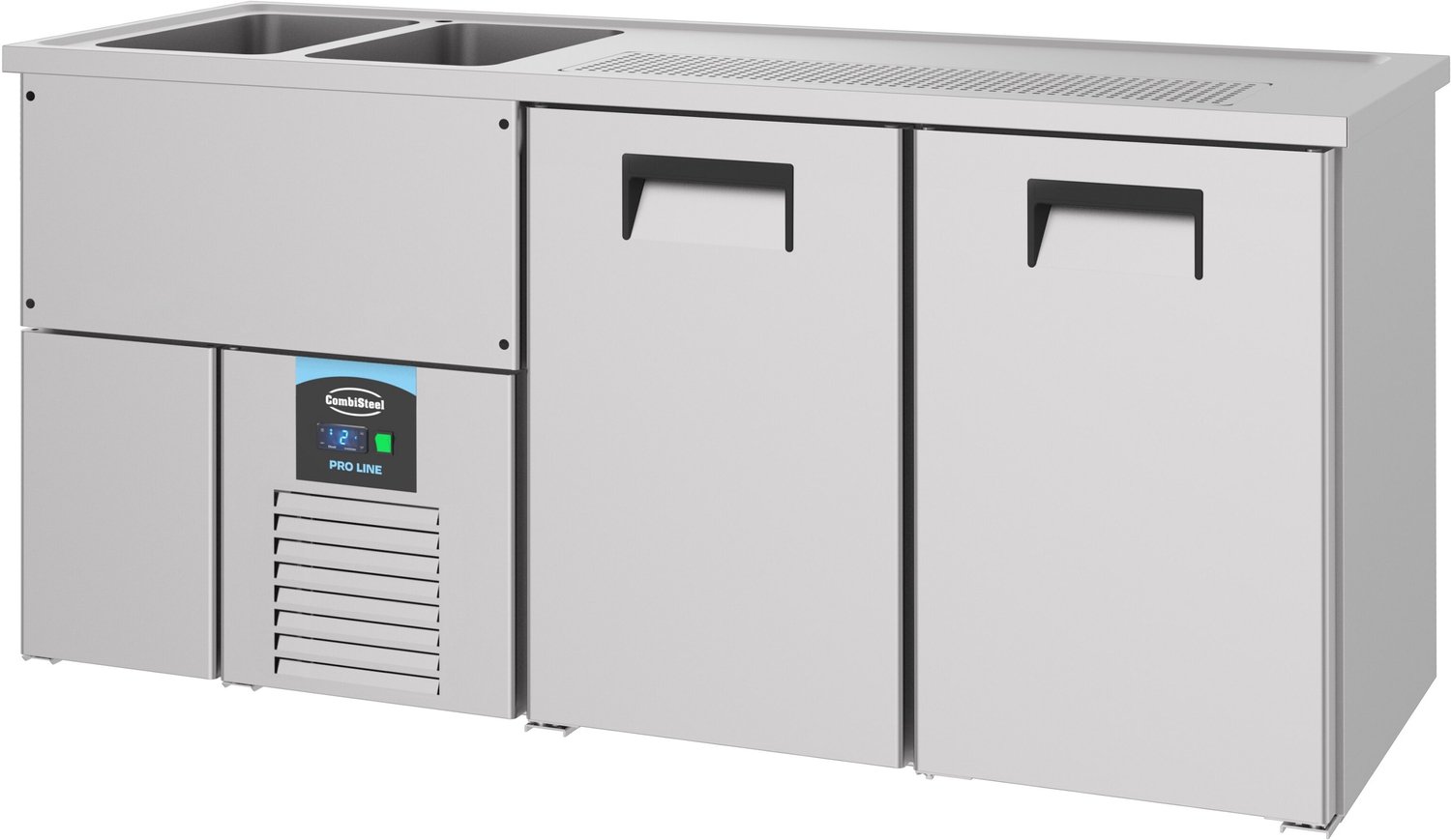 Combisteel Bierkoeler 2 Deuren 2L - Combisteel - 7489.5325 - Horeca & Professioneel Grijs