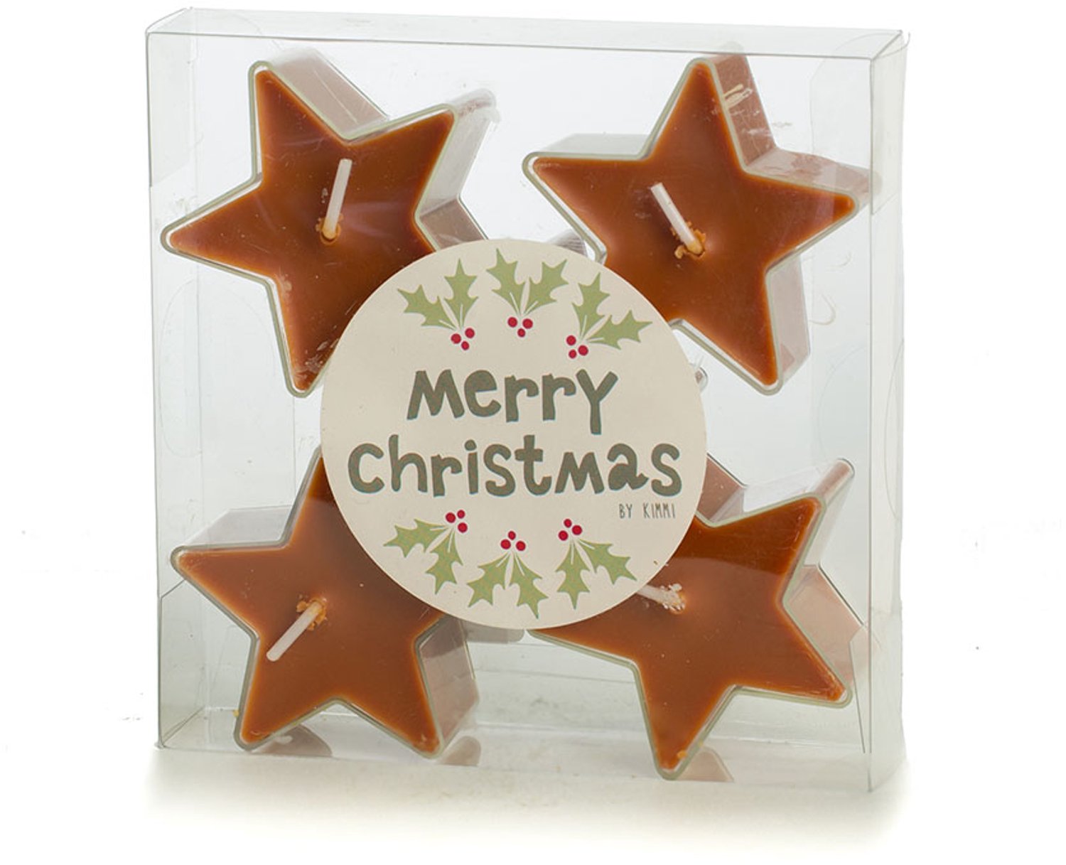 Rustik Lys Waxinelichtjes Ster - Kerst - 5 stuks - Kleur Terracotta